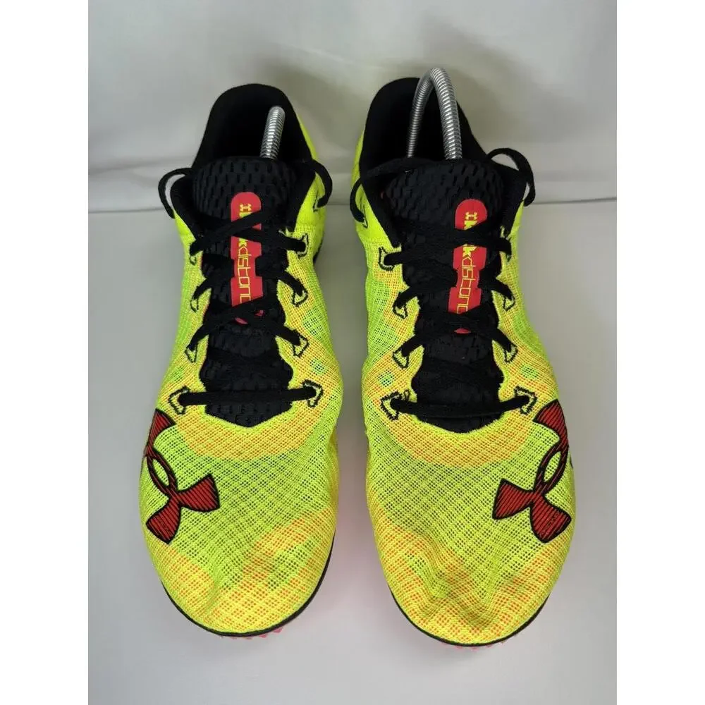 Under Armour‎ Kick Distance Track Shoes Mens Size 15 Yellow Black 3025460-300